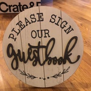 Guest book wedding sign